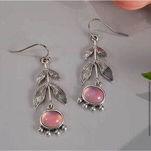 Pretty pink and silver earrings